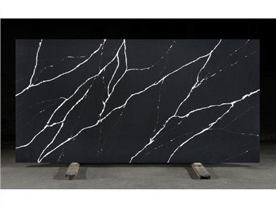 Svarta marmara útlit kvars borðplöturnar með hvítum æðar